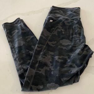 Fabletics Power Hold Leggings Black/Gray Camouflage Size S